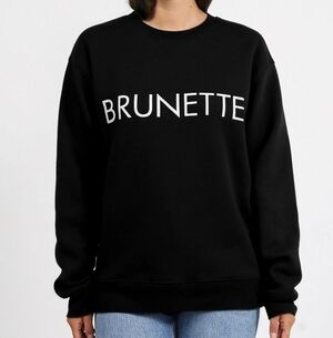 Brunette The Label Sz S/M. black Sweatshirt.